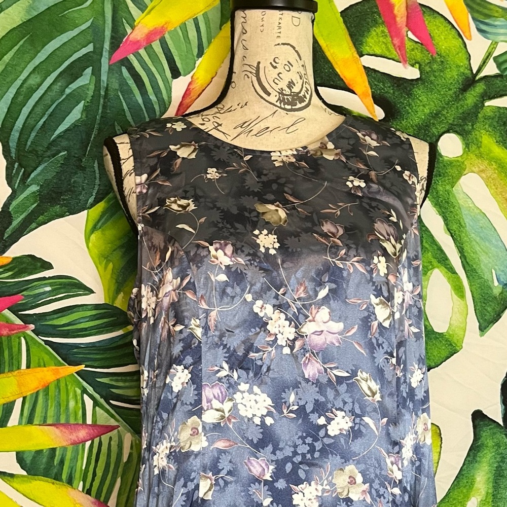 Vintage JR Bentley L Purple Floral Silky Satin Maxi Spring Summer Fall Nightgown